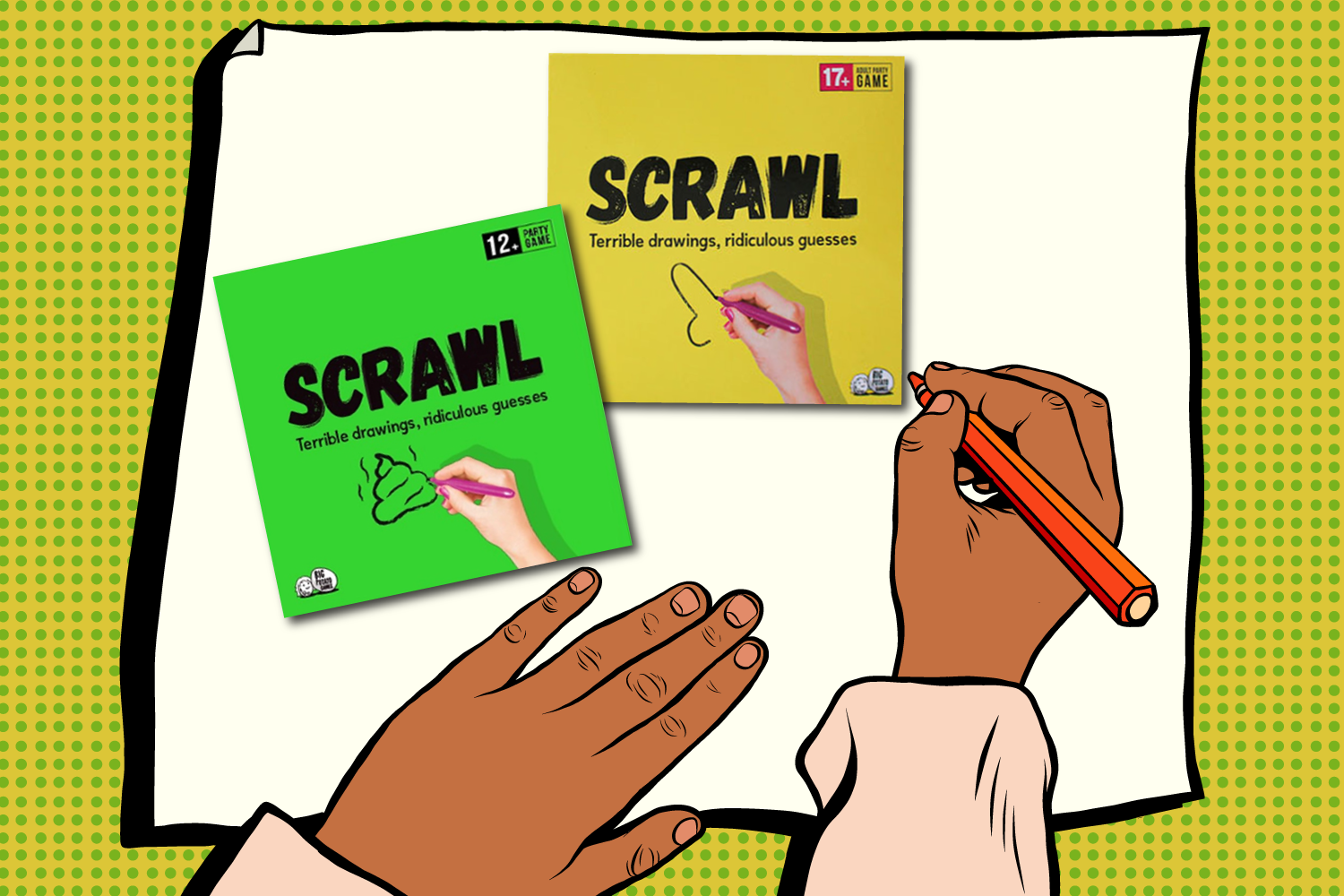 Scrawl Adult Board GameTerrible Drawings and Ridiculous GuessesHilarious 