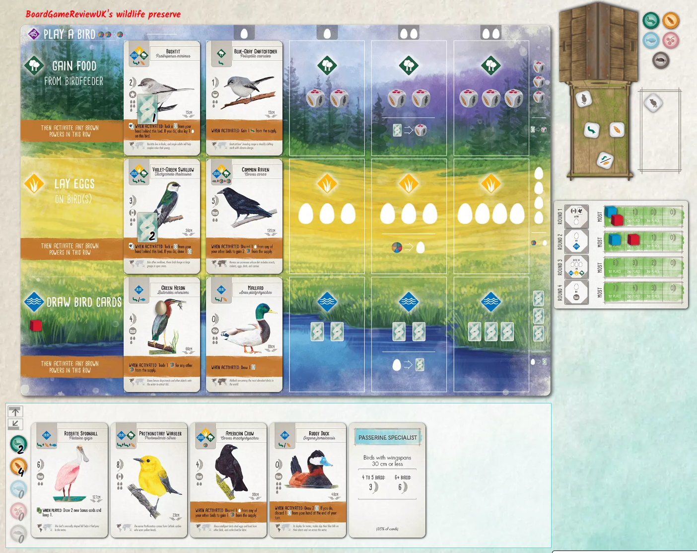 Wingspan on Board Game Arena
