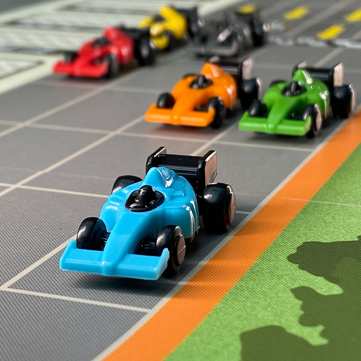 Downforce Blue Car in the lead