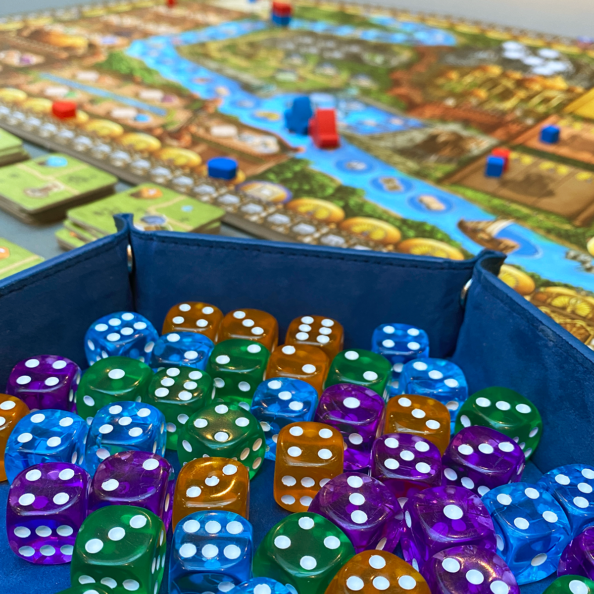 Rajas of the Ganges Board Game Review Dice in tray