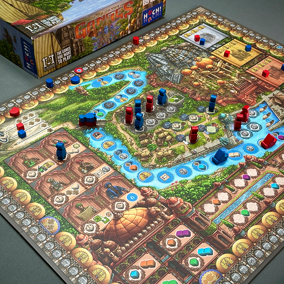 Rajas of the Ganges Board Game Review Two Player Game in porgress