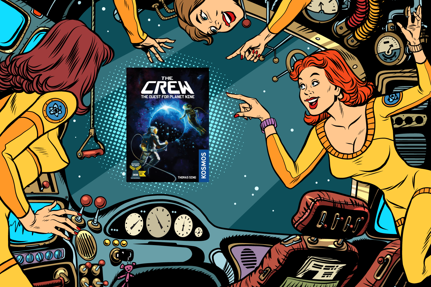 Kosmos Get That Cat! Gioco Di Carte E Reazione Per 2-6 Giocatori, Dai 7 Anni, Con UFO E Cactus, Scatola Magnetica Portatile
