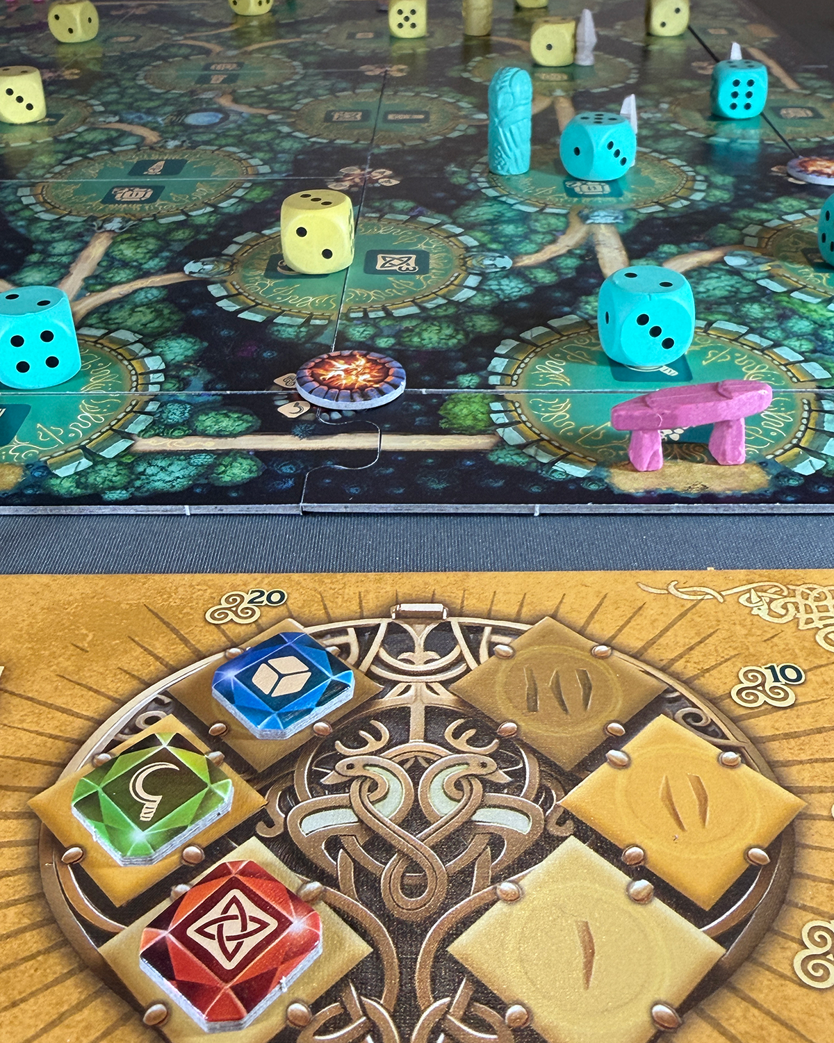 The Druids of Edora Board Game Review Amulets and Board
