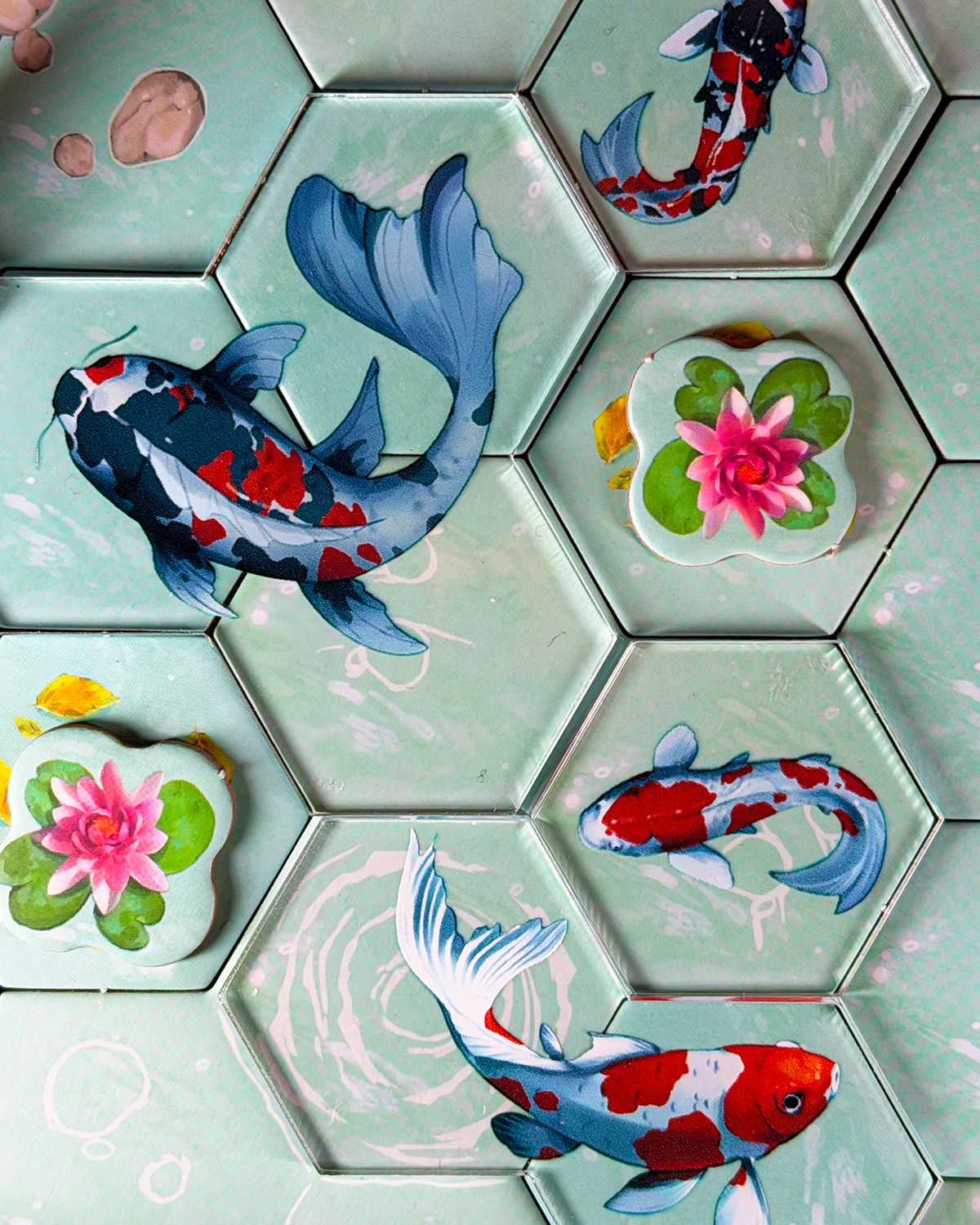 Koi Board Game Review Finished Ponf with Bonuses