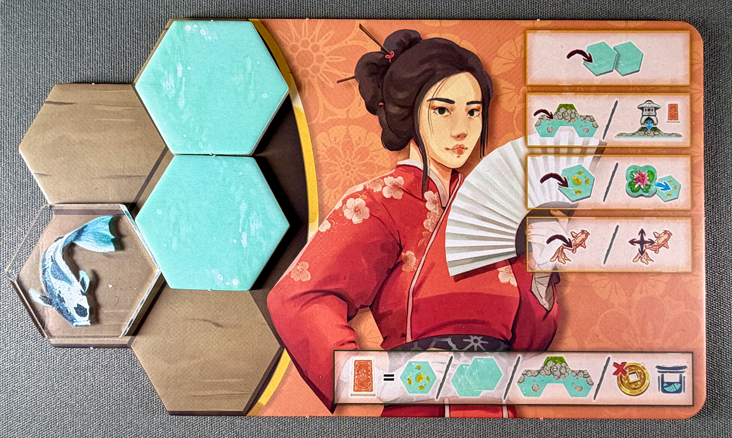 Koi Board Game Review Player Board with Storage