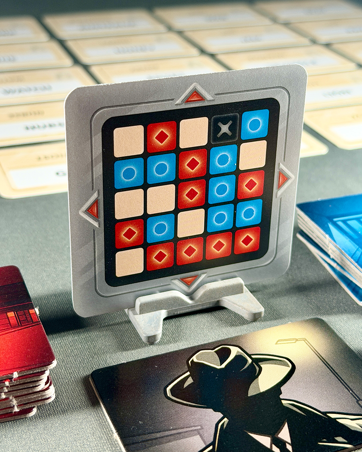 Codenames Word Game Review Key card and re-wood holder