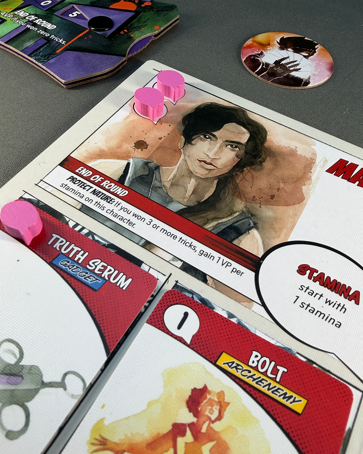 Origin Story Board Game Review Player Board Another View