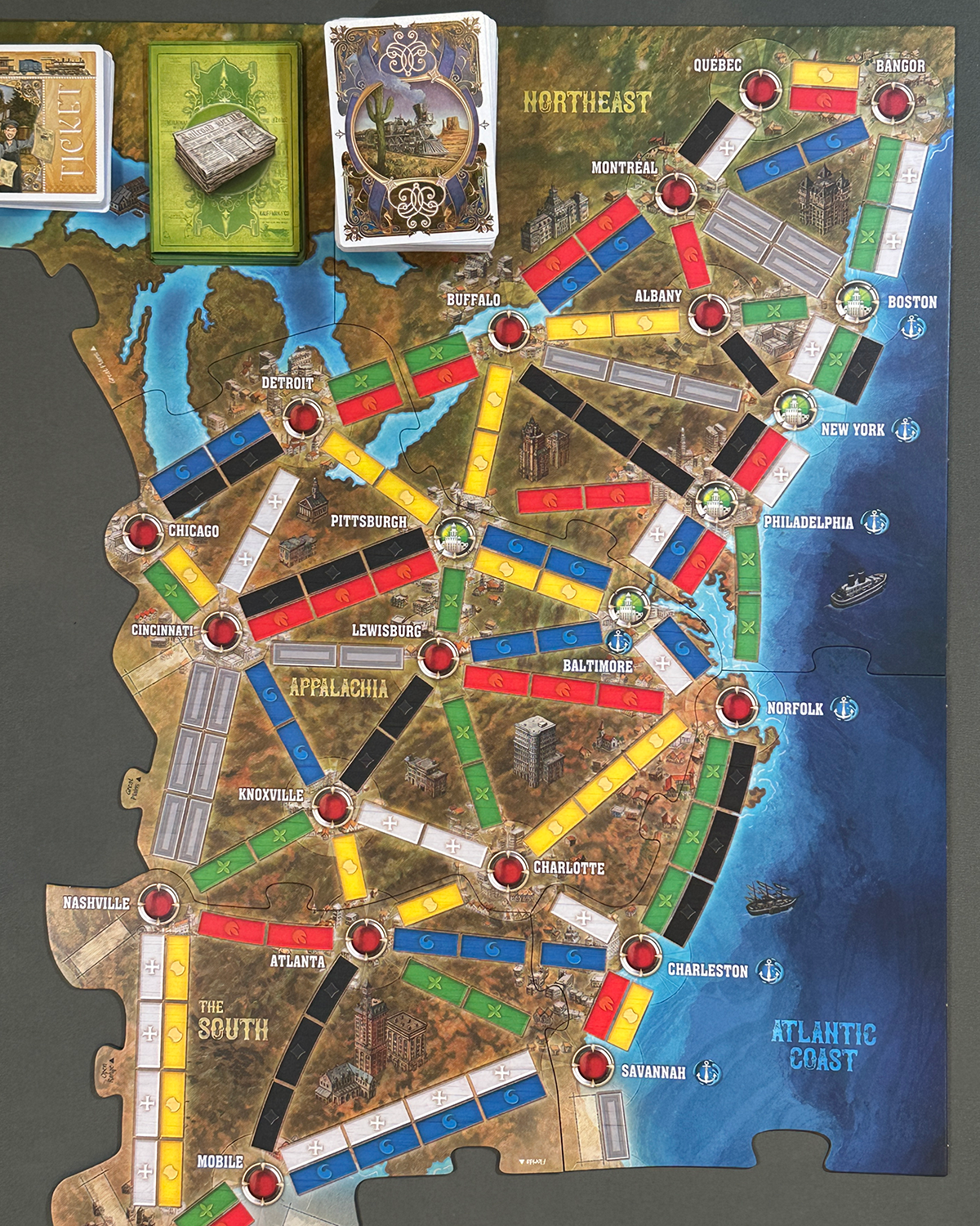 Ticket to Ride Legacy Legends of the West Board Game Review First Map Sections
