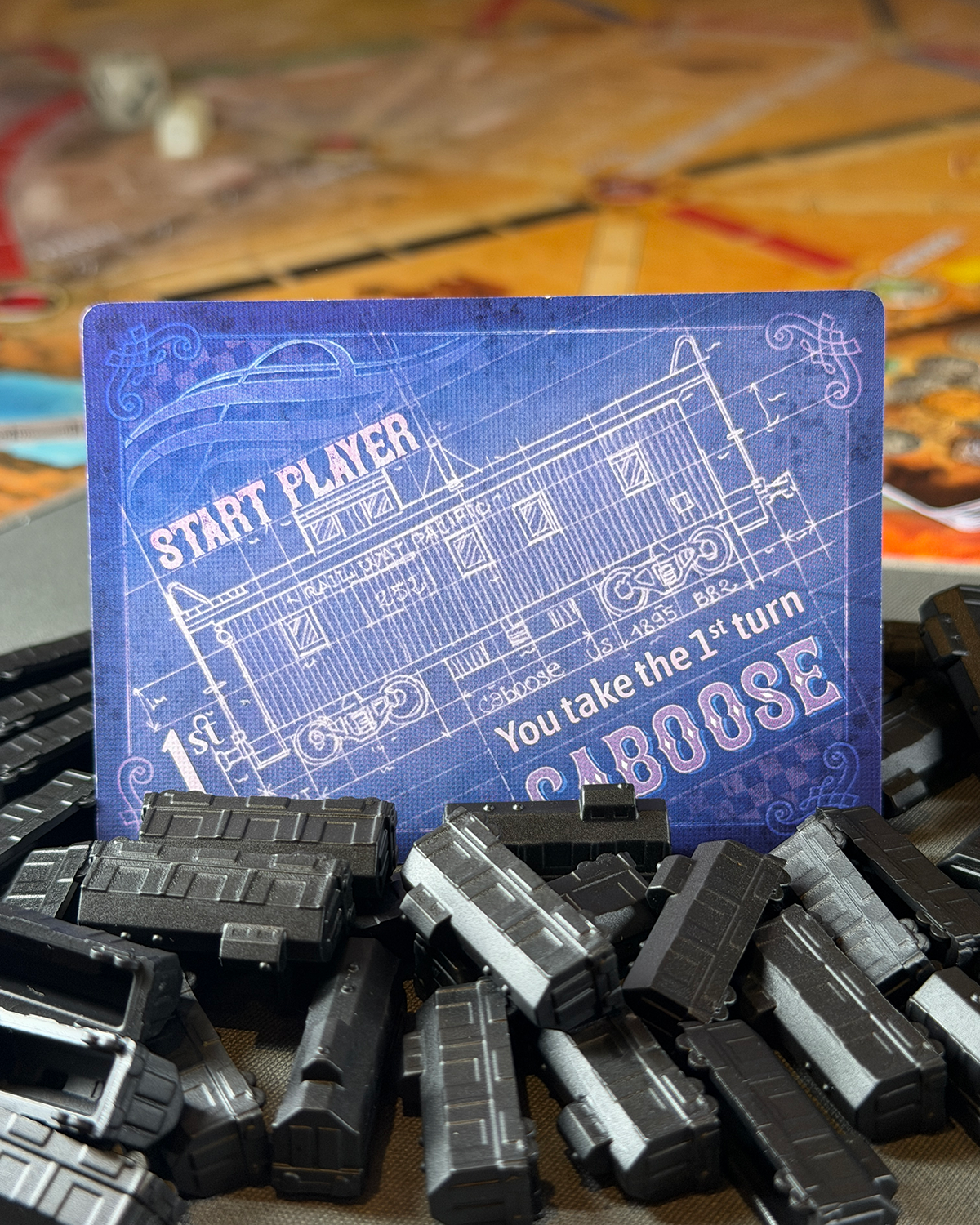 Ticket to Ride Legacy Legends of the West Board Game Review First Player Caboose Card