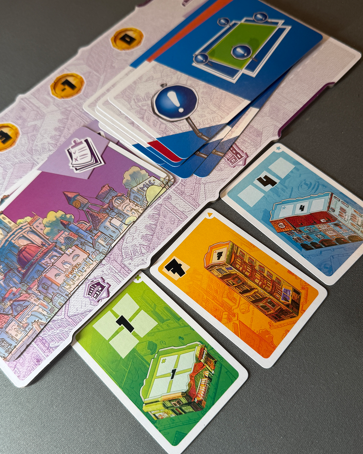 Bella Vista Board Game Review Turn Order and Building Cards