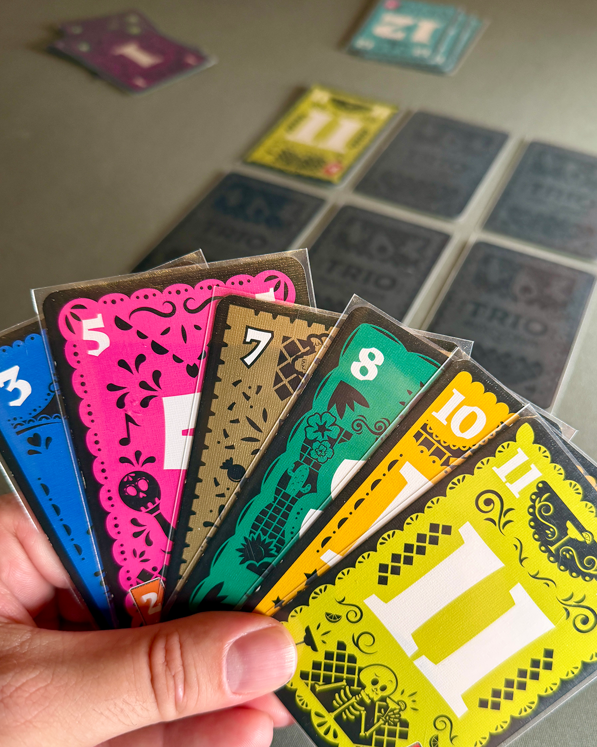 Trio Card Game Review - a hand of cards